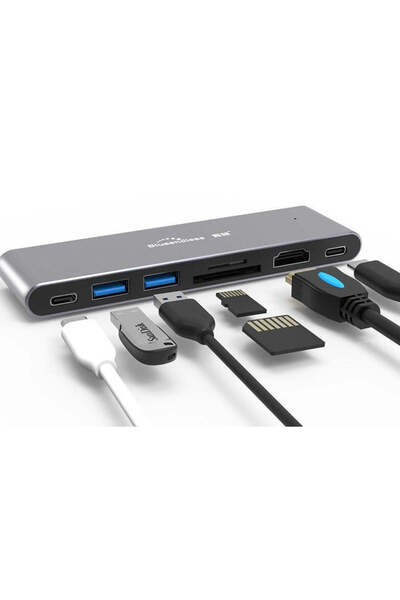 maxguard Rayo-Series 7 In 1 Hub Dual USB-C For Macbook(Thunderbolt 3)