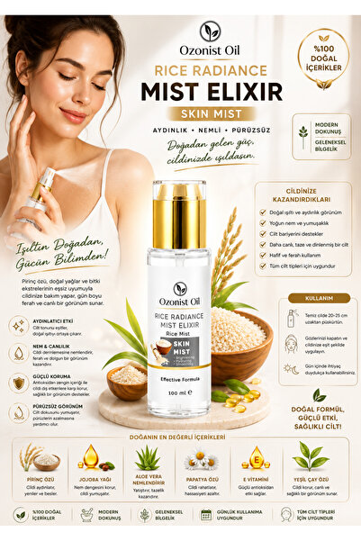 OZONİSTOİL Elixir Pirinç Özlü Yüz Misti | Nemlendirici ve Aydınlatıcı Cilt Ba...