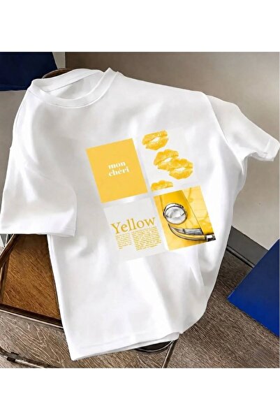 Marco Fresco TRICOU CU GULER ROTUND CU IMPRIMARE DUDAK MON CHERİ