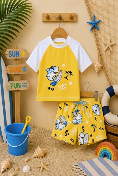 DeKuBaby New Season Cute Character Printed Two-Piece Diving Fabric -Uv Protec...
