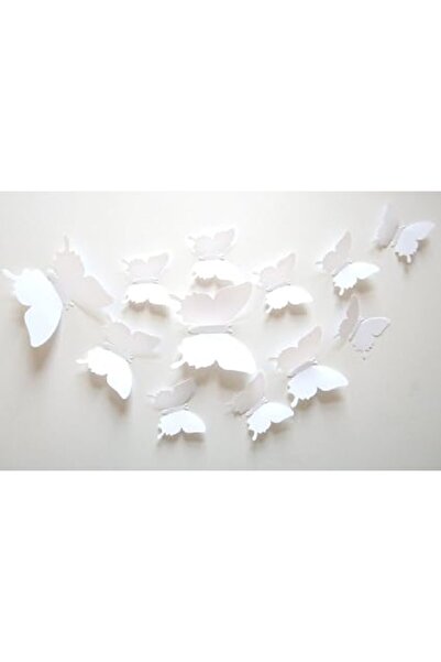The Bros (White) - Cute Product 12Pcs 3d Butterfly Removable Wall Decals Diy ...