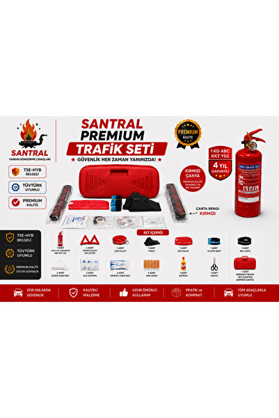 santral yangın KIRMIZI ÇANTA PREMİUM TRAFİK SETİ(TÜVTÜRK UYUMLU)