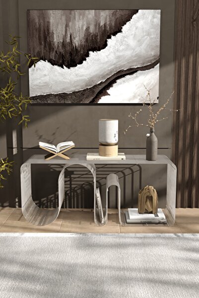 boz concept home STOCKHOLM Çok Amaçlı Metal Yan Sehpa, Orta Sehpa ve Kitaplık...