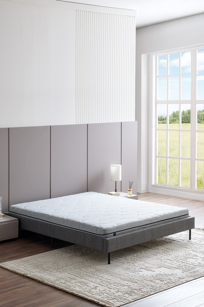 Yataş Optimum Flex Yatak, Orvia Karyola 2'li Set - Koyu Gri