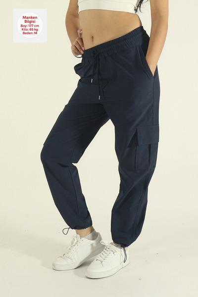 STRAVON Kadın Oversize Paraşüt Kumaş Kargo Cep, Paça Klipsli, Baggy Pantolon