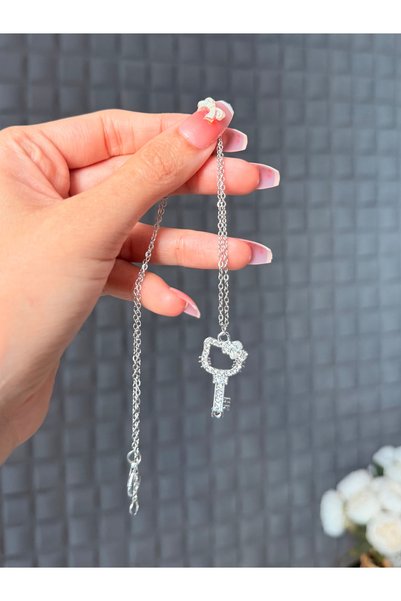 LUNIVRA Stainless Steel Zircon Stone Cat Pendant