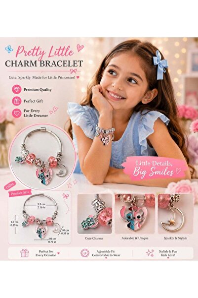 Generic Blue Cartoon and pink Character Charm Bracelet Adjustable Metal Bangl...