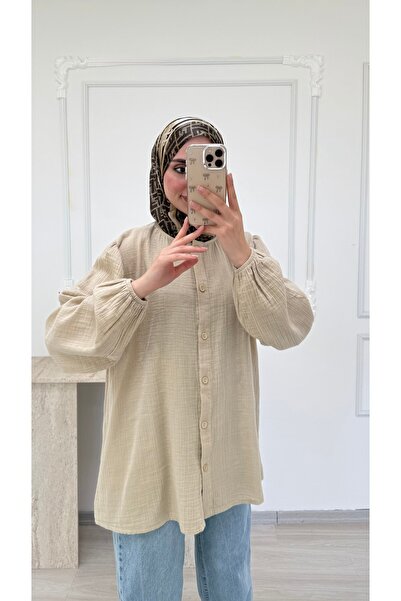 salisburys Molly Nelly Kadın Oversize Muslin Gömlek