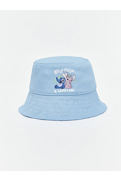 LC Waikiki Mavi Lilo ve Stitch Baskılı Kız Çocuk Bucket Şapka