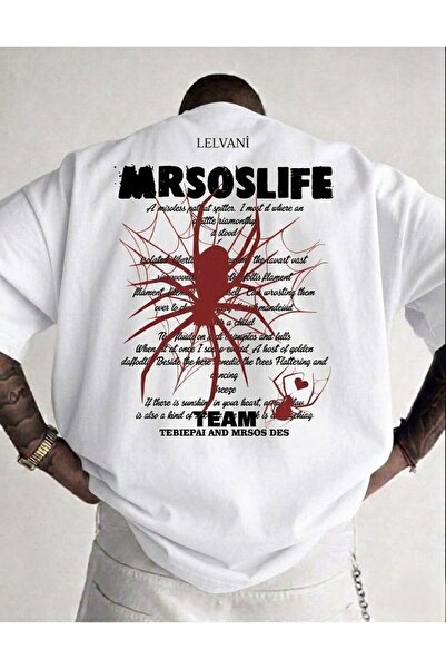 LELVANİ Unisex Morsoslife Team Spider Web Printed T-Shirt