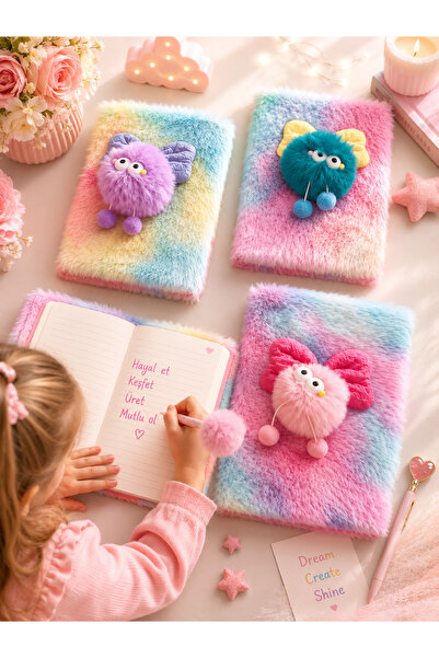 ideal STORE Plush Cover Embossed Figure Notebook