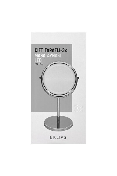 eklips Metal Çift Taraflı 3X Masa Aynası Led