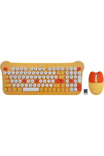 MMinora KM-6244 BUNNY Renkli Tuşlu Sarı 2.4 ghz + BT Kablosuz Q Multimedia Kl...