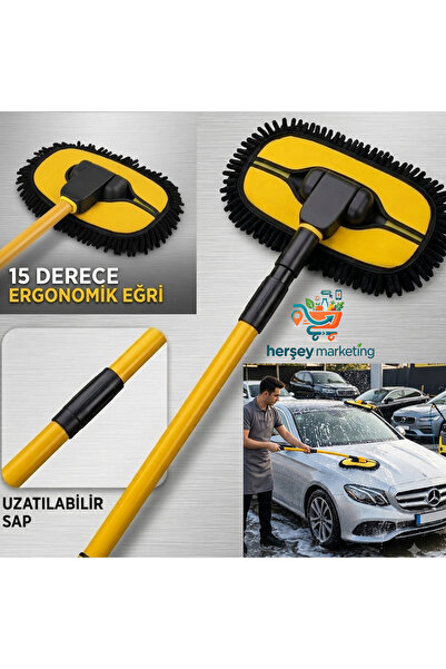 HerŞey Marketing Perie de spălat auto cu mâner telescopic 96 cm Perie de cură...