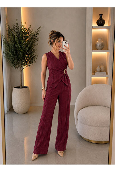 moda lera KRUVAZE YELEKLİ TAKIM HAFİF DOKULU NEFES ALAN BİLEN TERLETMEZ YAZLI...