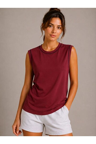 VELİZADE Women's Crew Neck Lycra Comfort Model Sleeveless 4 Season Sports and...