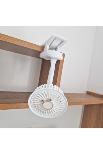Naimeed Company Ventilator, cu baterie, Naimeed D5862, USB, Alb, 105x240x90mm