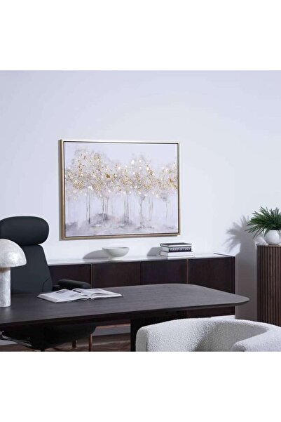 PAN HOME Habitat Hand Painted Wall Art 90x120cm - Gold