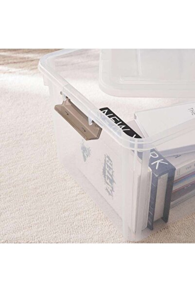 PAN HOME Egale Stackable Storage Box with Latching Lid 84L 65x47x35.5cm -Clear