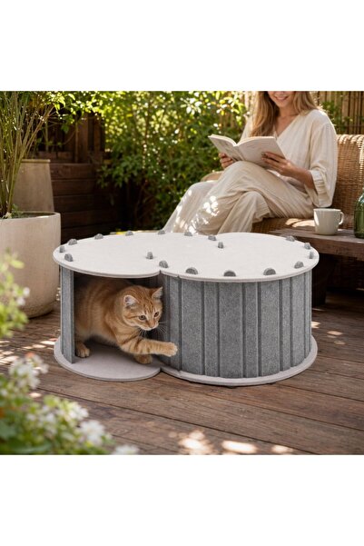 Generic 1 Felt Scratching Cat Tunnel Bed Indoor Foldable S Shaped Semi Enclos...