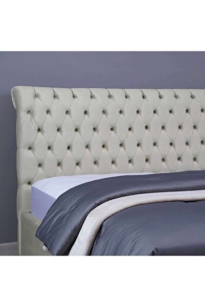 PAN HOME AURORA HEADBOARD VELVET WHITE L-200 : H-125 CM