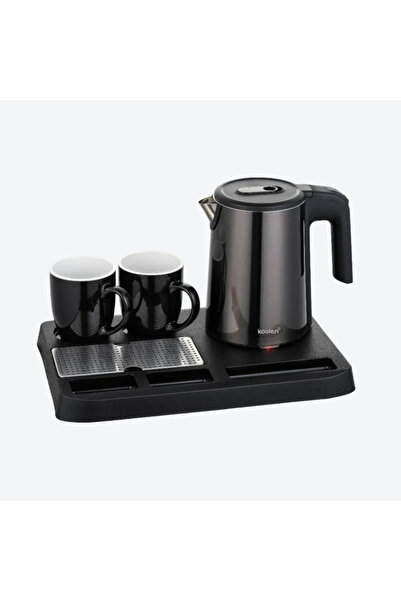 Koolen Kolin Electric Kettle Set with Two Cups and Tray, Gray Color