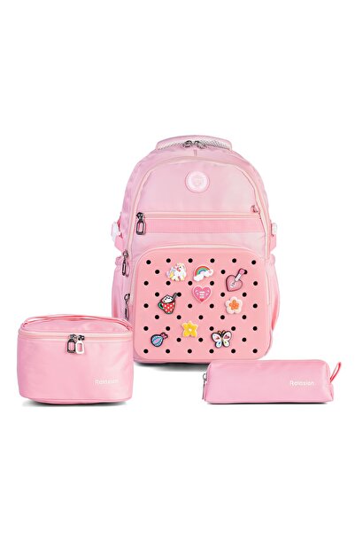 Relaxion Set of 3 Children's Primary School Bags with Pen Holder and Lunch Ba...