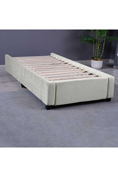 PAN HOME قاعدة سرير أولمبيا مخملية بيضاء 120×200 سم