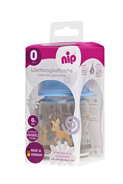 Nip Wide Neck Bottle 120 ml Antikolik Cam Biberon Erkek