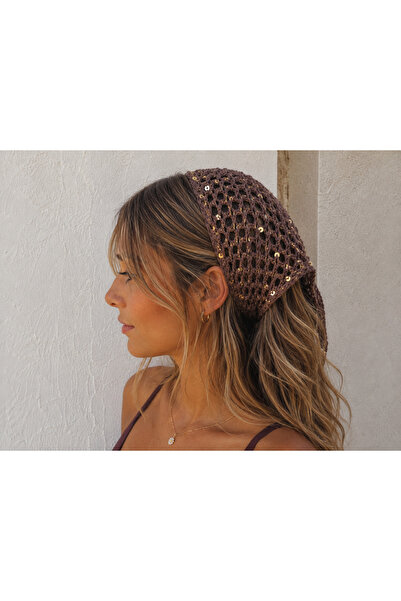 MAVEA Knitted Sequin Bandana