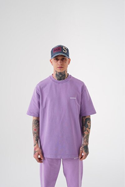 Machinist Tricou relaxat lavabil pentru bărbați, mov