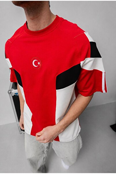 Türkiye renk bloklu premium tshirt oversize unisex
