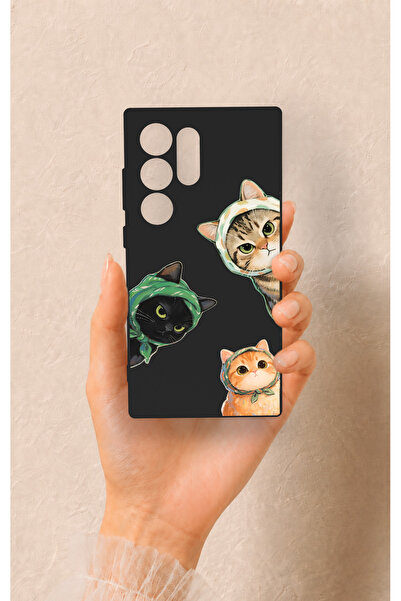 Vip Case Samsung S24 Ultra Uyumlu Kedi Ekibi Desenli Silikon Kılıf