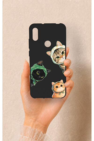 Vip Case Huawei Y6 2019 Uyumlu Kedi Ekibi Desenli Silikon Kılıf