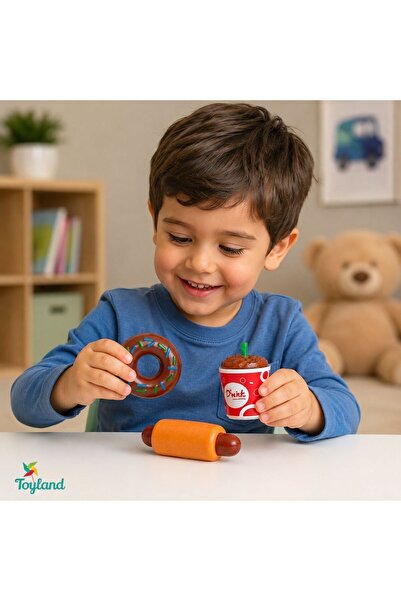 TOY LAND ToyLand Kids Play Kitchen Fast Food Meal – Realistic Pretend Play Fo...