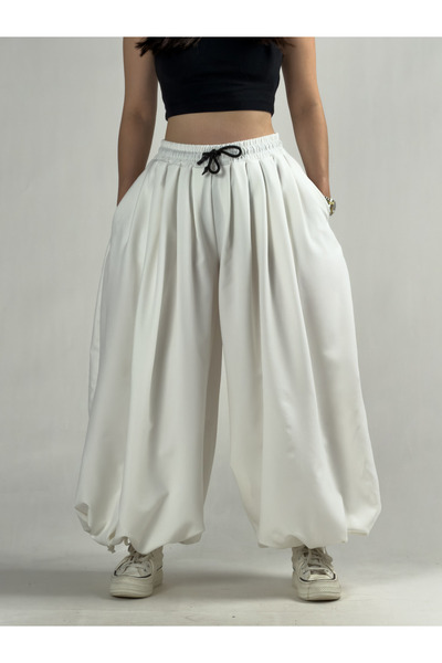 COCOPELLI Super Oversize Ecru Women's Jogger Pants Coc3225