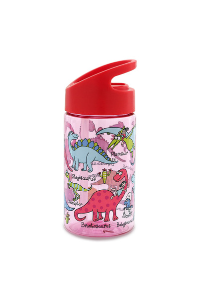 Tyrrell Katz 400ml Straw Flask with Handle // Pink Dino