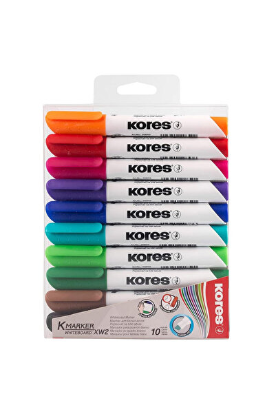 kores Marker pentru tablă albă, set de 10 bucăți, 3mm, carcasă din plastic