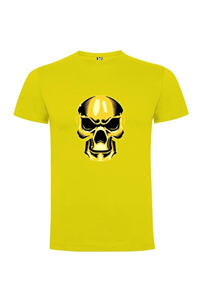 iLovePrints Golden Death Skull Tshirt
