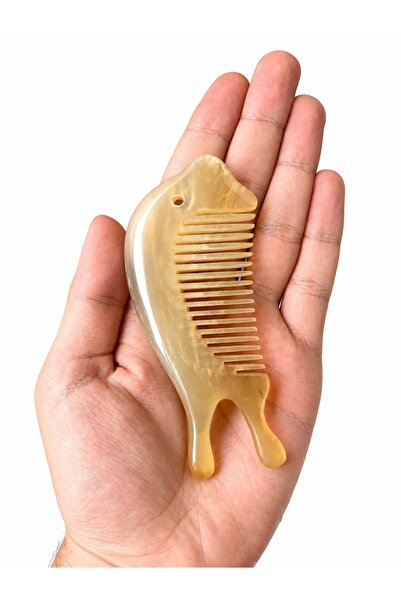 Sorendy Natural Ox Horn Fish Figured Bone Comb Handmade Meridian Massage Comb...
