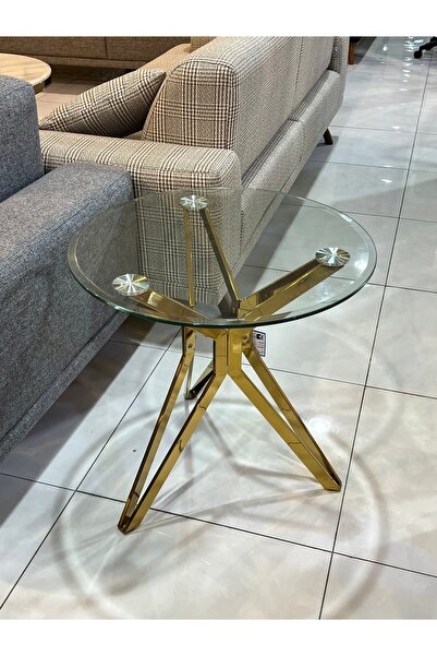 Generic Corner Service Table with Stainless Steel Bases and Transparent Glass...