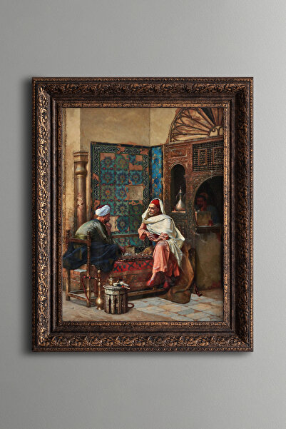 epiqart رجل يصيد السمك مع مشهد الغابة - إطار بنمط عتيق - نموذج سميك