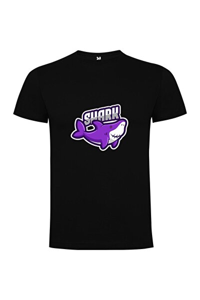 iLovePrints Purple Shark Mascot Tshirt