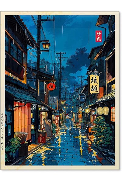 ESSESORIES Japanese Ukiyo-e Tea House Poster Wall Art Room Decor Self Adhesive