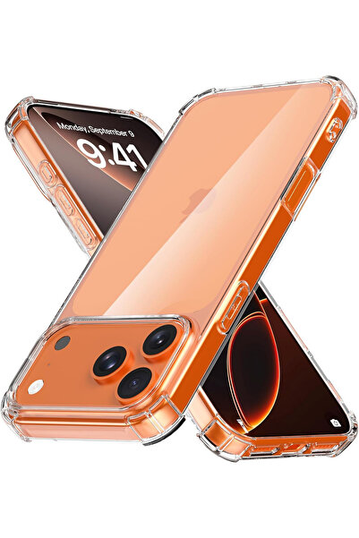 KVK PRİVACY iPhone 17 Pro Max Uyumlu Şeffaf Kılıf Airbag Köşe Korumalı Antish...