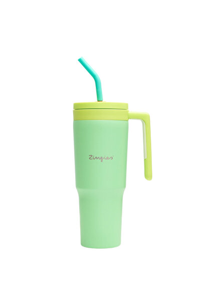 Zingies Θερμός ποτήρι με λαβή, από ανοξείδωτο ατσάλι / πλαστικό, χωρίς BPA, 1...