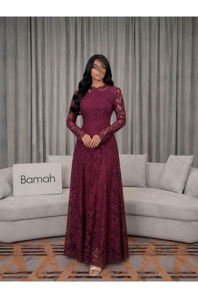 Bamah Soft Dress in Oud Color with Luxurious Lace