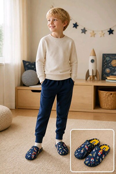 Monalisa Home Figured Indoor Children's Slippers with Soft Sole, Size 33
