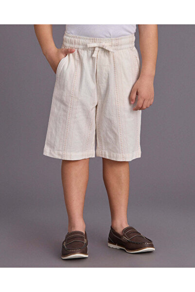 REDTAG Boys Ivory Jacquard Pull On Shorts