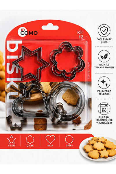 Bycomo 12 çeşit pasta kurabiye kalıbı